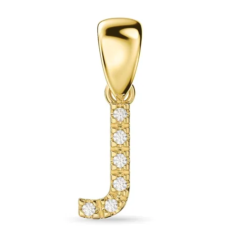 bokstav j diamant hängen i 9 carat guld 0,04 ct