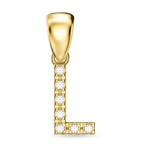 bokstav l diamant hängen i 9 carat guld 0,05 ct