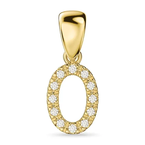 bokstav o diamant hängen i 9 carat guld 0,07 ct