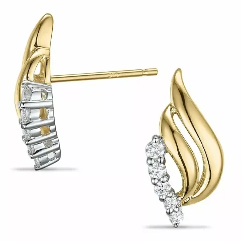 Diamant örhängen i 9 karat guld och vitguld med diamanter