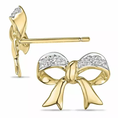 rosett diamant örhängestift i 9 karat guld och vitguld med diamant