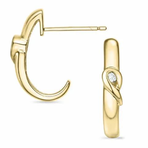 diamant halvcreol i 9 karat guld med diamant 