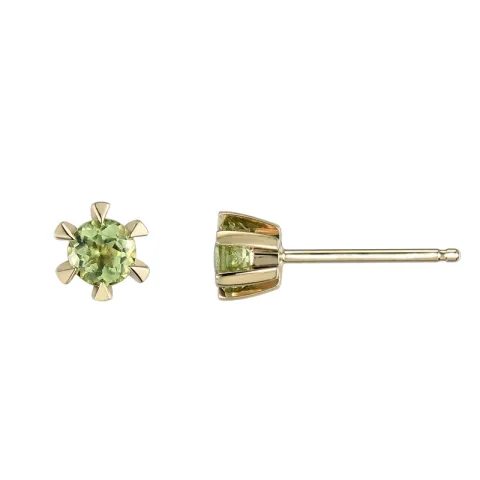 2 x 0,23 ct peridot solitäreörhängestift i 9 karat guld med peridot