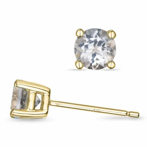 2 x 0,43 ct morganit solitäreörhängestift i 9 karat guld med morganit