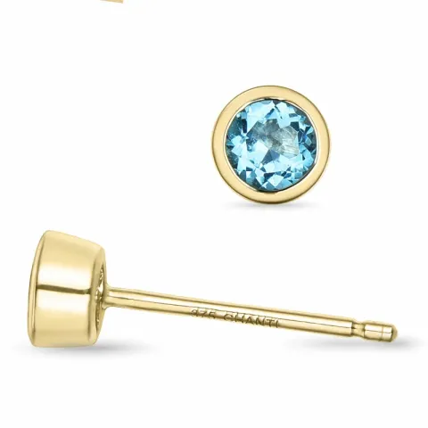 2 x 0,21 ct topas solitäreörhängestift i 9 karat guld med topas