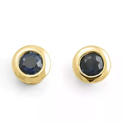 safir solitäreörhängestift i 9 karat guld med safir