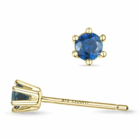 2 x 0,13 ct safir solitäreörhängestift i 9 karat guld med safir