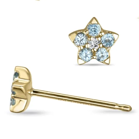 Blommor topas diamantörhängen i 9 karat guld med diamanter och topaser