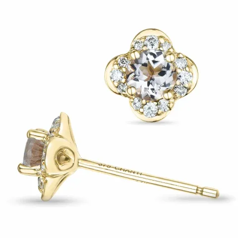 blommor morganit briljiantöronringar i 9 karat guld med morganit och diamant