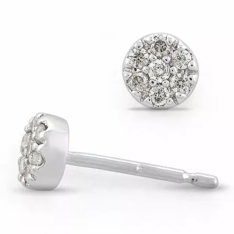 diamant solitäreörhängestift i 9 karat vitguld med diamant