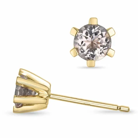 2 x 0,32 ct morganit solitäreörhängestift i 9 karat guld med morganit