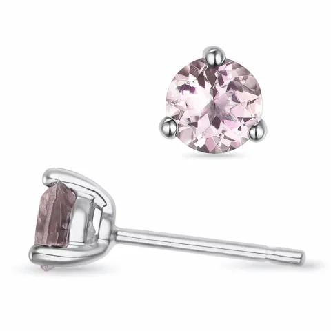 2 x 0,32 ct morganit solitäreörhängestift i 9 karat vitguld med morganit