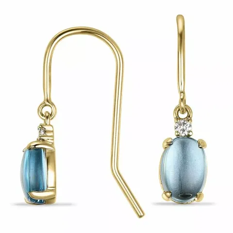 ovala topas diamantörhängen i 9 karat guld med diamant och topas