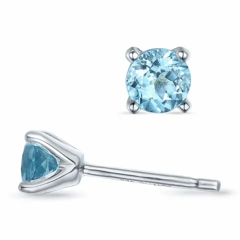 2 x 0,30 ct topas solitäreörhängestift i 9 karat vitguld med topas