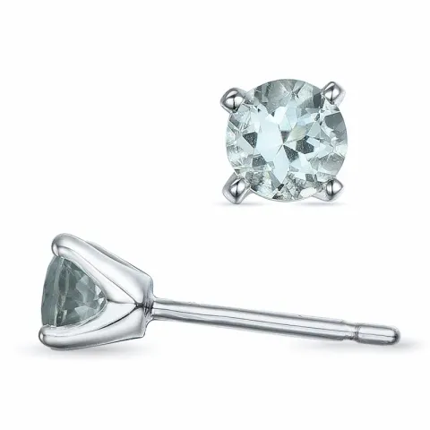 2 x 0,25 ct gröna ametist solitäreörhängestift i 9 karat vitguld med ametist