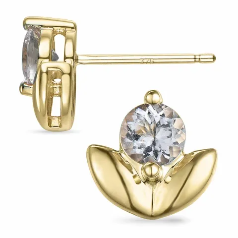 blommor morganit örhängestift i 9 karat guld med morganit 
