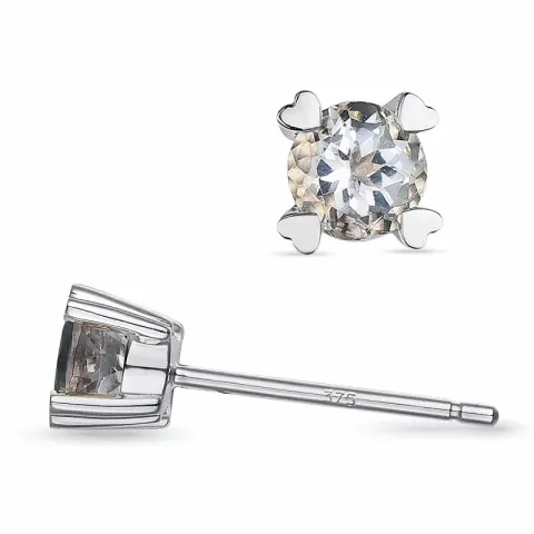 2 x 0,22 ct morganit solitäreörhängestift i 9 karat vitguld med morganit