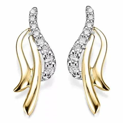 diamantörhängen i 9 karat guld och vitguld med diamant 