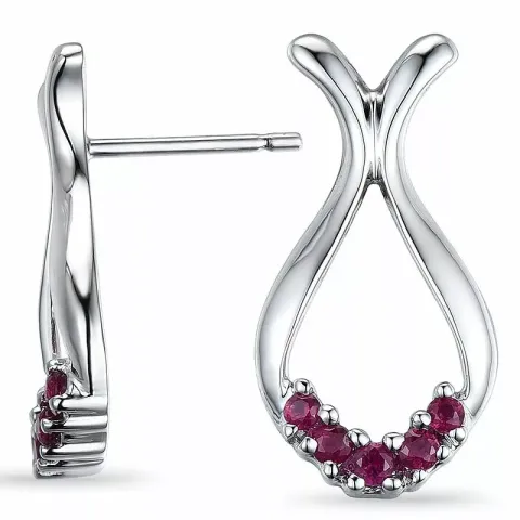 Kollektionsprov örhängen i 9 karat vitguld med rubiner 
