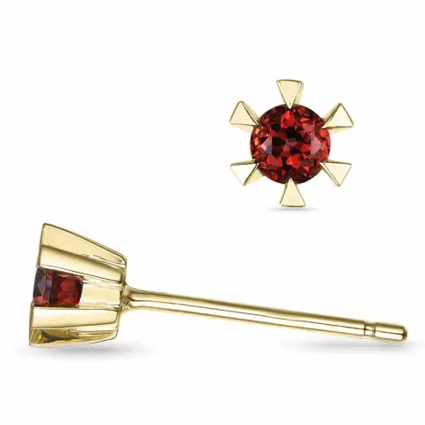 2 x 0,14 ct Kollektionsprov granat solitäreörhängestift i 9 karat guld med granat