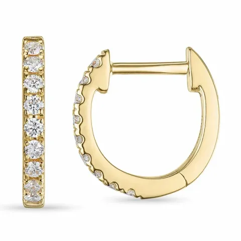 diamant creol i 9 karat guld med diamant 