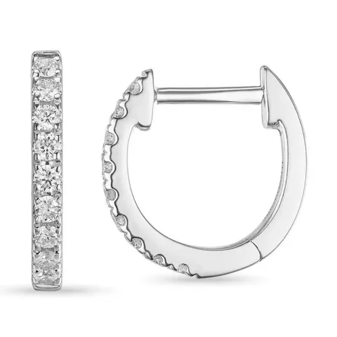 diamant creol i 9 karat vitguld med diamant 