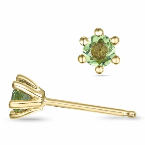 2 x 0,23 ct peridot solitäreörhängestift i 9 karat guld med peridot