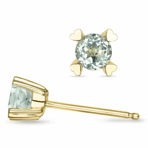2 x 0,25 ct gröna ametist solitäreörhängestift i 9 karat guld med ametist 