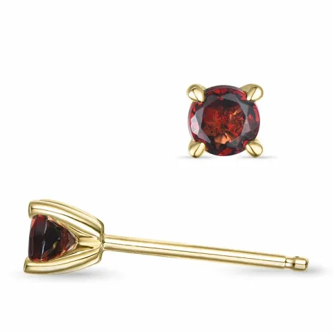2 x 0,28 ct granat solitäreörhängestift i 9 karat guld med granat