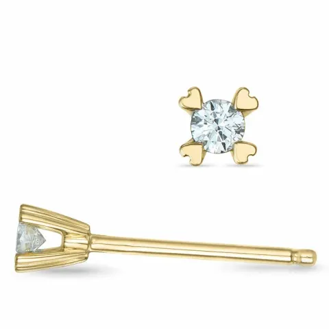 2 x 0,03 ct diamant solitäreörhängestift i 9 karat guld med diamant 