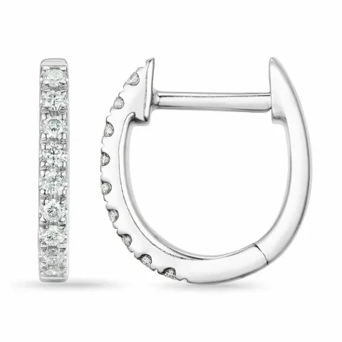 diamant creol i 9 karat vitguld med diamant 