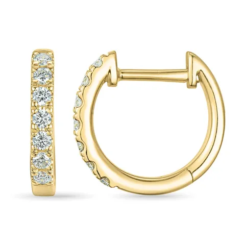 diamant creol i 9 karat guld med diamant 