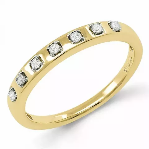 Enkel diamant ring i 9 karat guld- och vitguld 0,09 ct