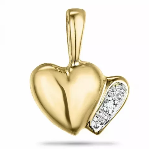 Hjärta diamantberlocker i 9 carat guld- och vitguld 0,005 ct