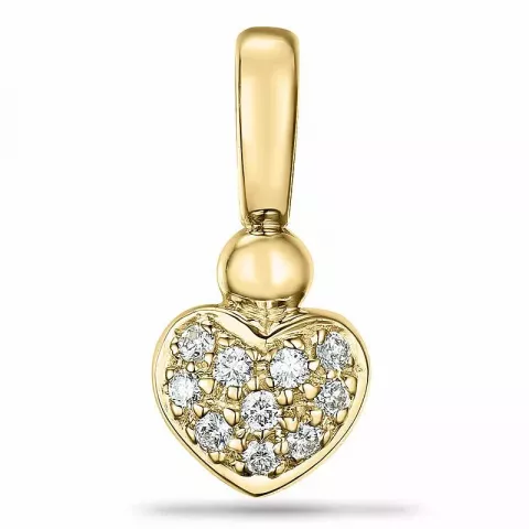 Hjärta diamant hängen i 9 carat guld 0,10 ct