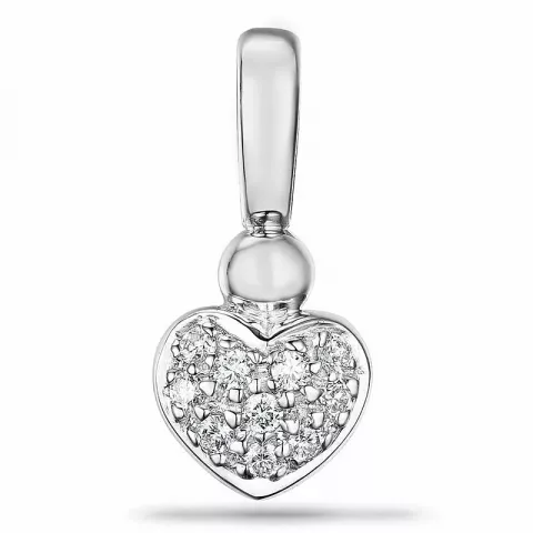 Hjärta diamant hängen i 9 carat vitguld 0,10 ct