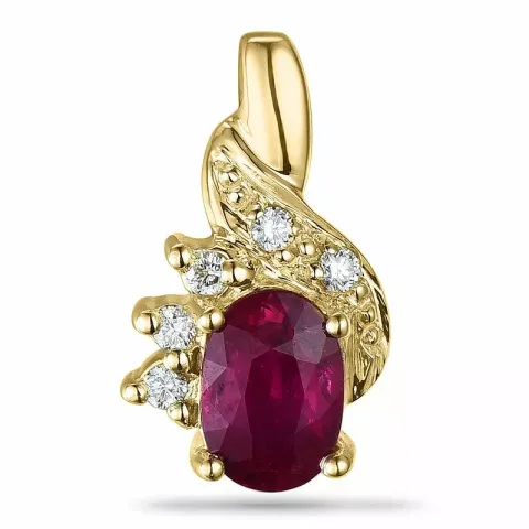 Rubin diamantberlocker i 9 carat guld 0,04 ct 0,63 ct