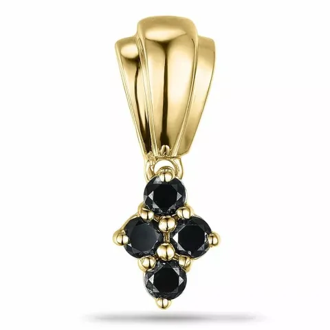 Svart diamant hängen i 9 carat guld 0,16 ct