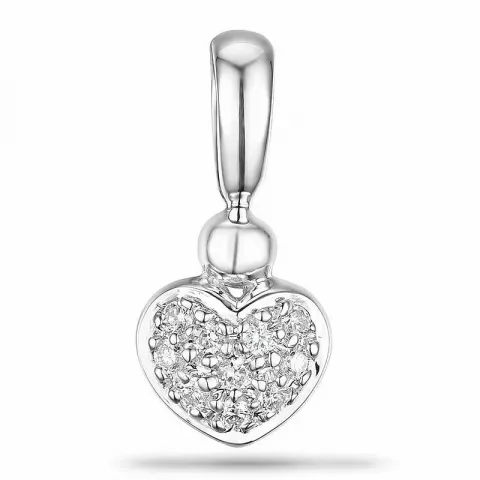Hjärta diamant hängen i 9 carat vitguld 0,10 ct