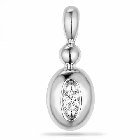 Ovalt diamant hängen i 9 carat vitguld 0,04 ct