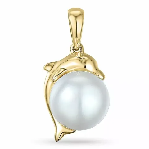 Delfin pärla hängen i 9 carat guld