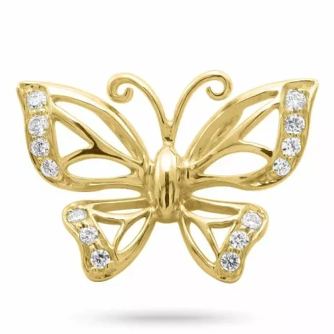 Fjärilar diamantberlocker i 9 carat guld 0,08 ct