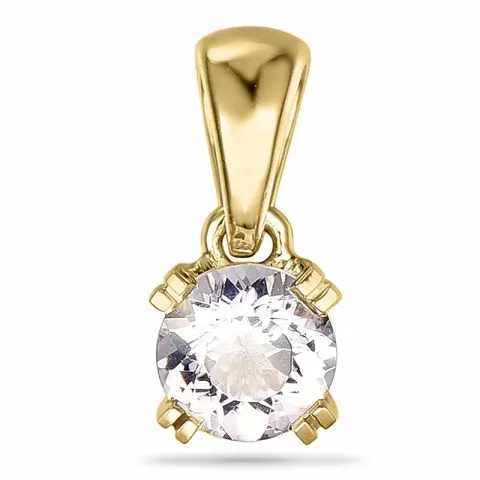 Runt morganit hängen i 9 carat guld 0,22 ct