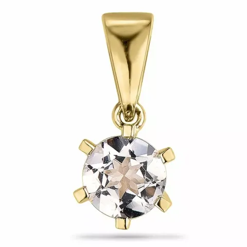 Runt morganit hängen i 9 carat guld 0,43 ct