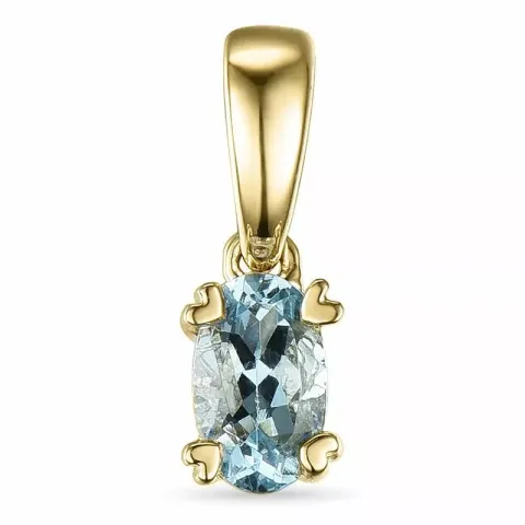 akvamarin hängen i 9 carat guld 0,20 ct