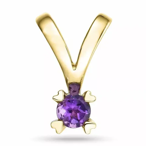 ametist solitärberlock i 9 carat guld 0,22 ct