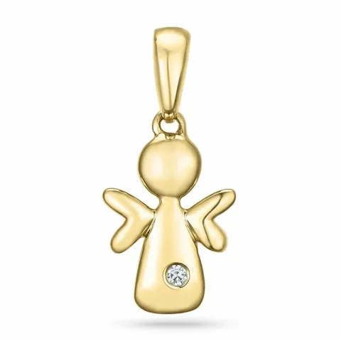 ängel diamant hängen i 9 carat guld 0,01 ct