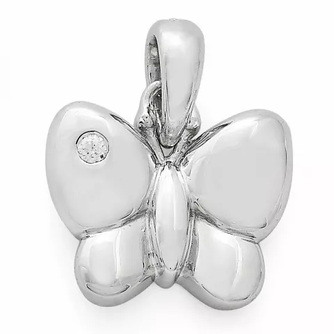 Fjärilar diamantberlocker i 9 carat vitguld 0,01 ct