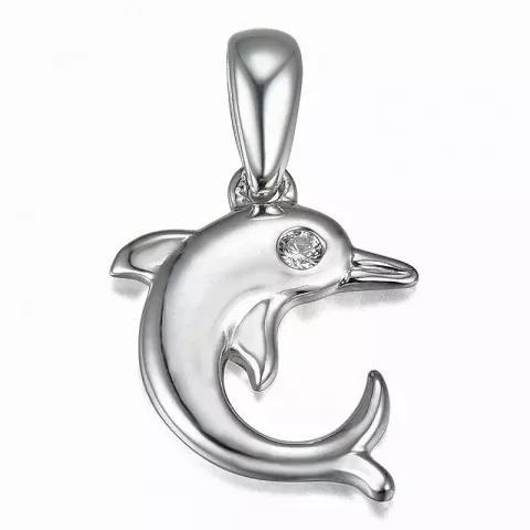 delfin diamantberlocker i 9 carat vitguld 0,01 ct