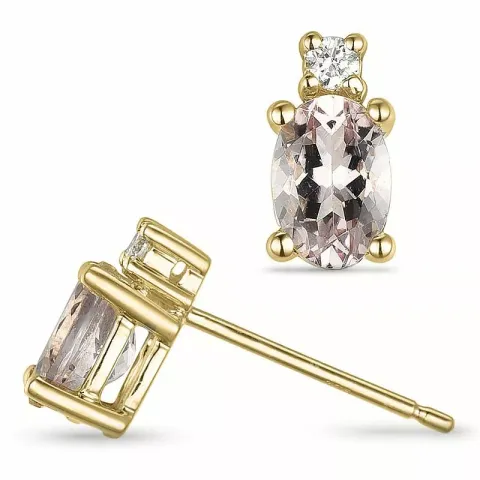 morganit diamantörhängen i 9 karat guld med diamant och morganit